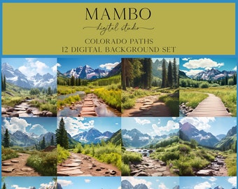 Colorado Paths Digital Backdrop Set, Photoshop Digital Background, Portrait, Holiday, Dance, Maternity, Travel, Photography
