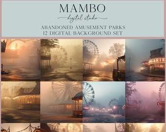 Abandoned Amusement Parks Digital Backdrop Set, Photoshop Background, Digital Background, Maternity Portrait, Wedding