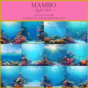 Ocean Floor Underwater Digital Backdrop Set, Photoshop Background, Digital Background, Maternity Portrait, Wedding