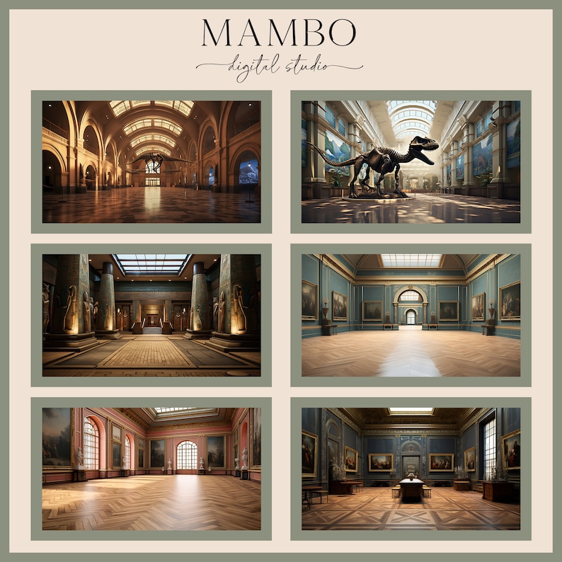 Museum Scenes Digital Backdrop Set, Photoshop Digital Background ...