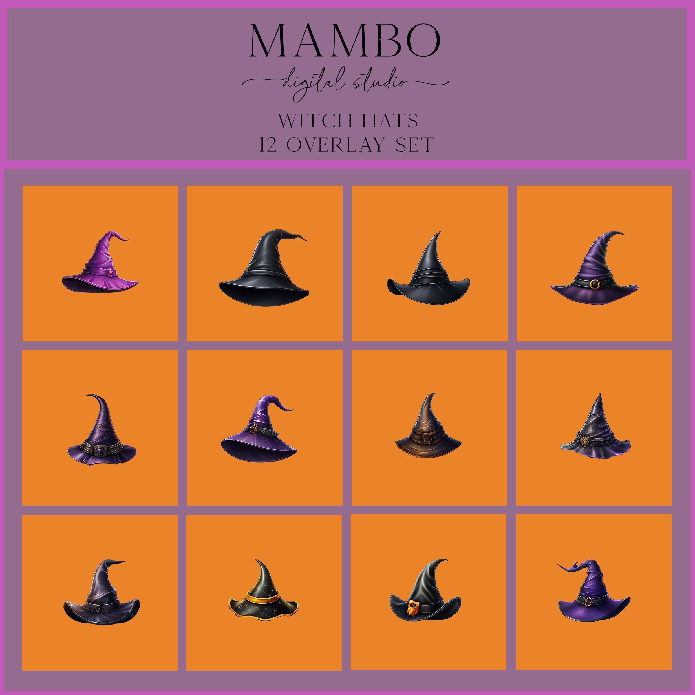 Witch Hat Halloween Photoshop Overlay Set, Photoshop Overlays, Digital ...