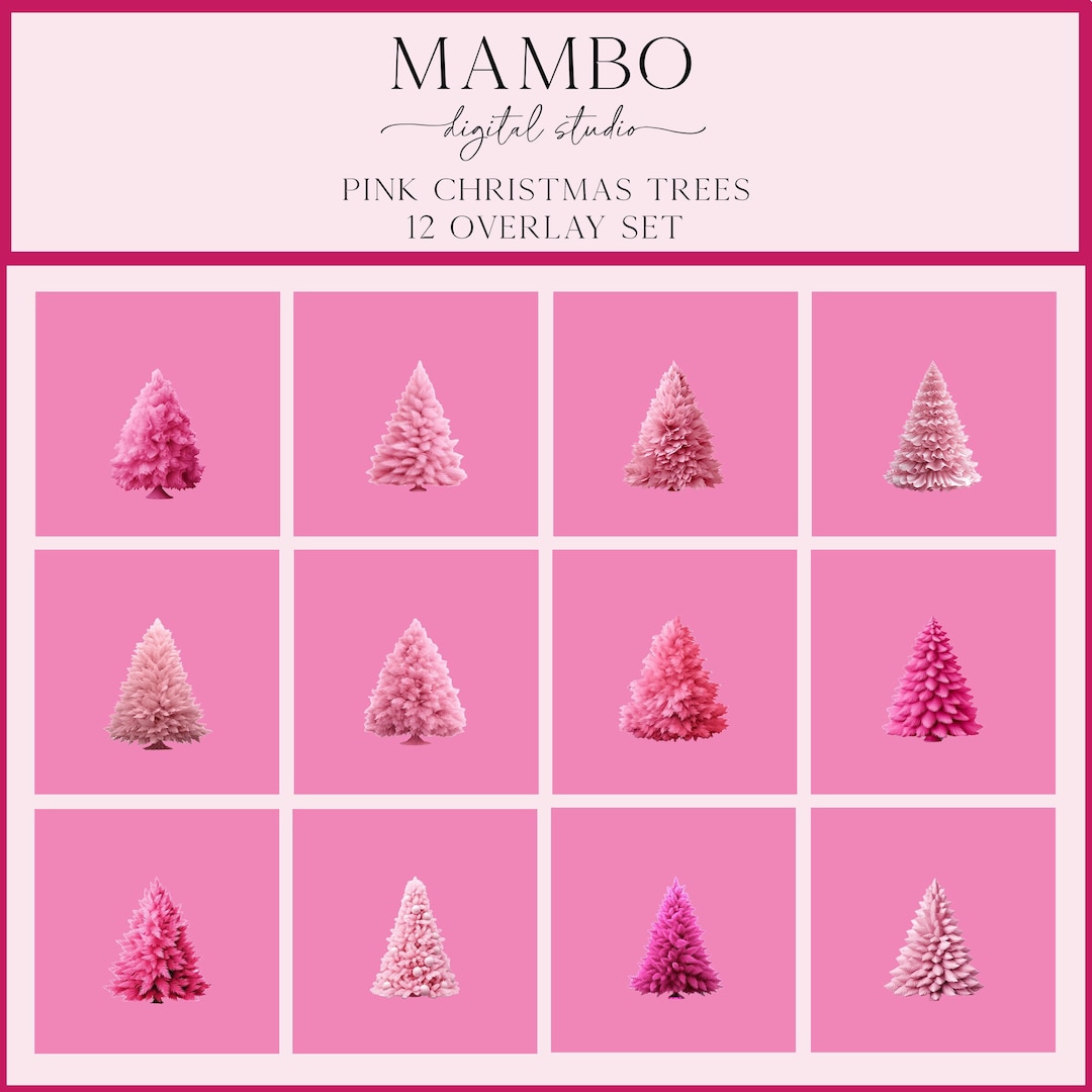 Pink Christmas Trees Overlay Set Etsy