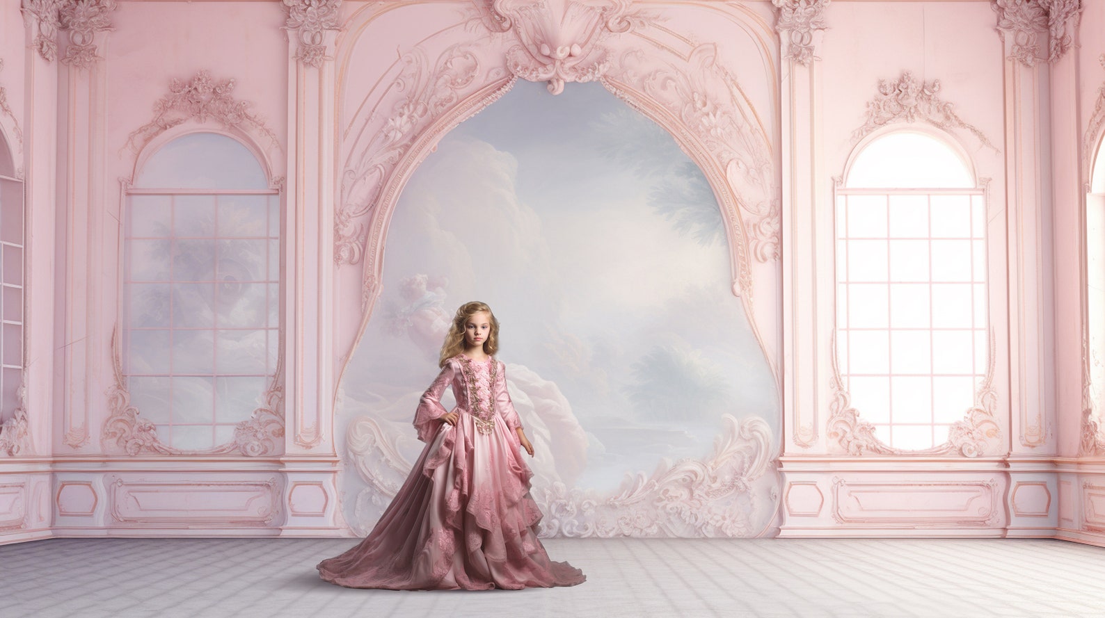 Pastel Rococo Studio Scenes, Digital Backdrop Set, Photoshop Background ...