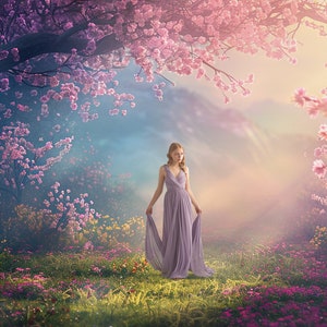 Spring Fantasy Scenes Digital Backdrop Set, Photoshop Background ...