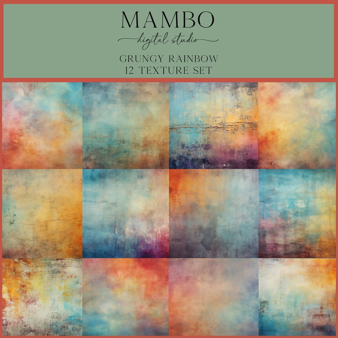 Photo Editing Texture Set Grungy Rainbow Photoshop Texture Set, Photoshop Textures, Digital ...