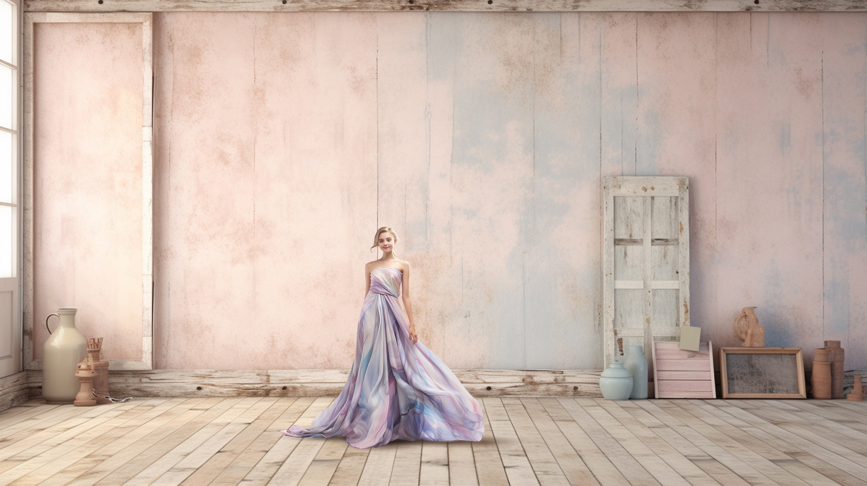 Pastel Rustic Rooms Digital Backdrop Set, Photoshop Background, Digital ...