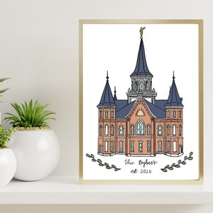 Digital Hand Drawn LDS Temple Prints