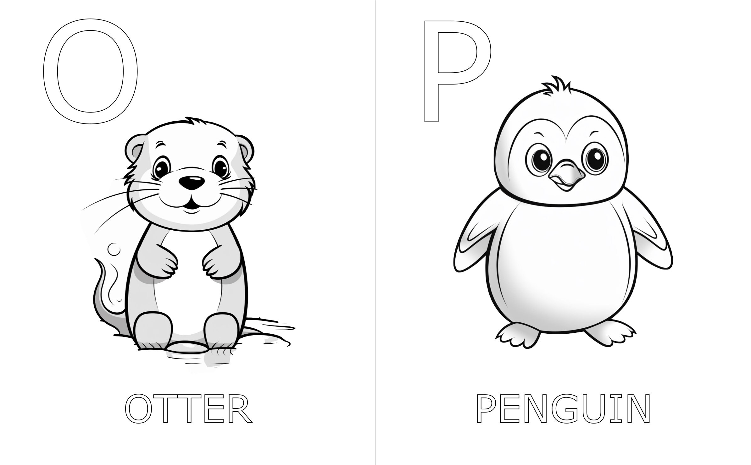 Animal Alphabet 26 Colouring Pages - Etsy