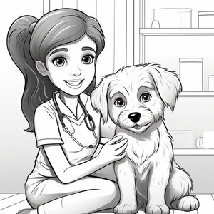 8 Vet themed colouring pages for kids