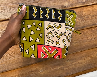 Bolsas de tocador Kitenge/ Bolsas de tocador africanas/ Bolsa de maquillaje de tela/ Bolsas de cosméticos de algodón