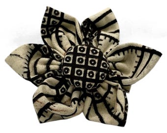 African Print Fabric Flower Hair Clip: Kitenge Alligator Clip
