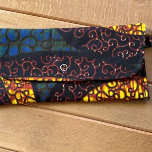 Porta-moedas Mutuba| Carteira de tecido | Bolsa de dinheiro Kitenge | Bolsa com estampa africana | Bolsa de noite | Bolsa de moedas colorida | Carteiras acordeão