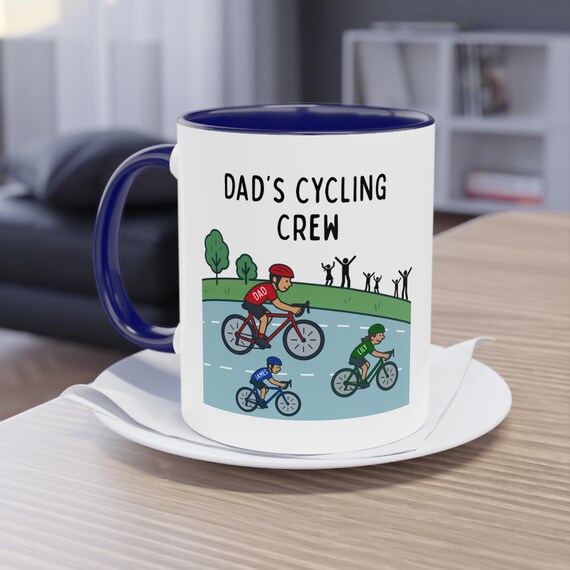 Personalised Dad's Cycling Crew Mug, Fathers Day Custom Name