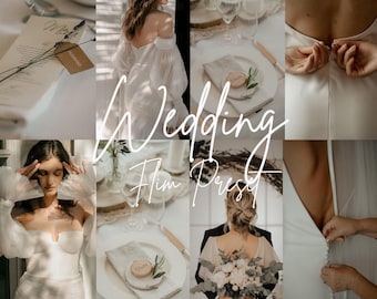 20 Wedding Film Presets for Lightroom, Rich Brown Muted Tones Filters, Luxury Gold Presets Warm Filters for Love Story Photography