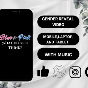 Gender Reveal Video,Digital Pregnancy Announcement  It&#39;s a  Girl , Instant Download Video for Husband, Grandparents, & Friends, social media