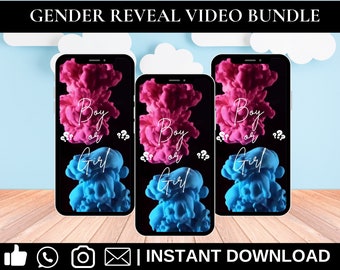 Editable Gender Reveal Video, Online Pregnancy Announcement  It's a Girl & Boy, Instant Download Video for family and Friends, social media