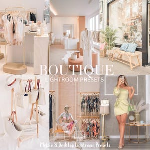 Boutique Bright Mobile und Desktop Lightroom Presets für Produktfotografie und Business Branding