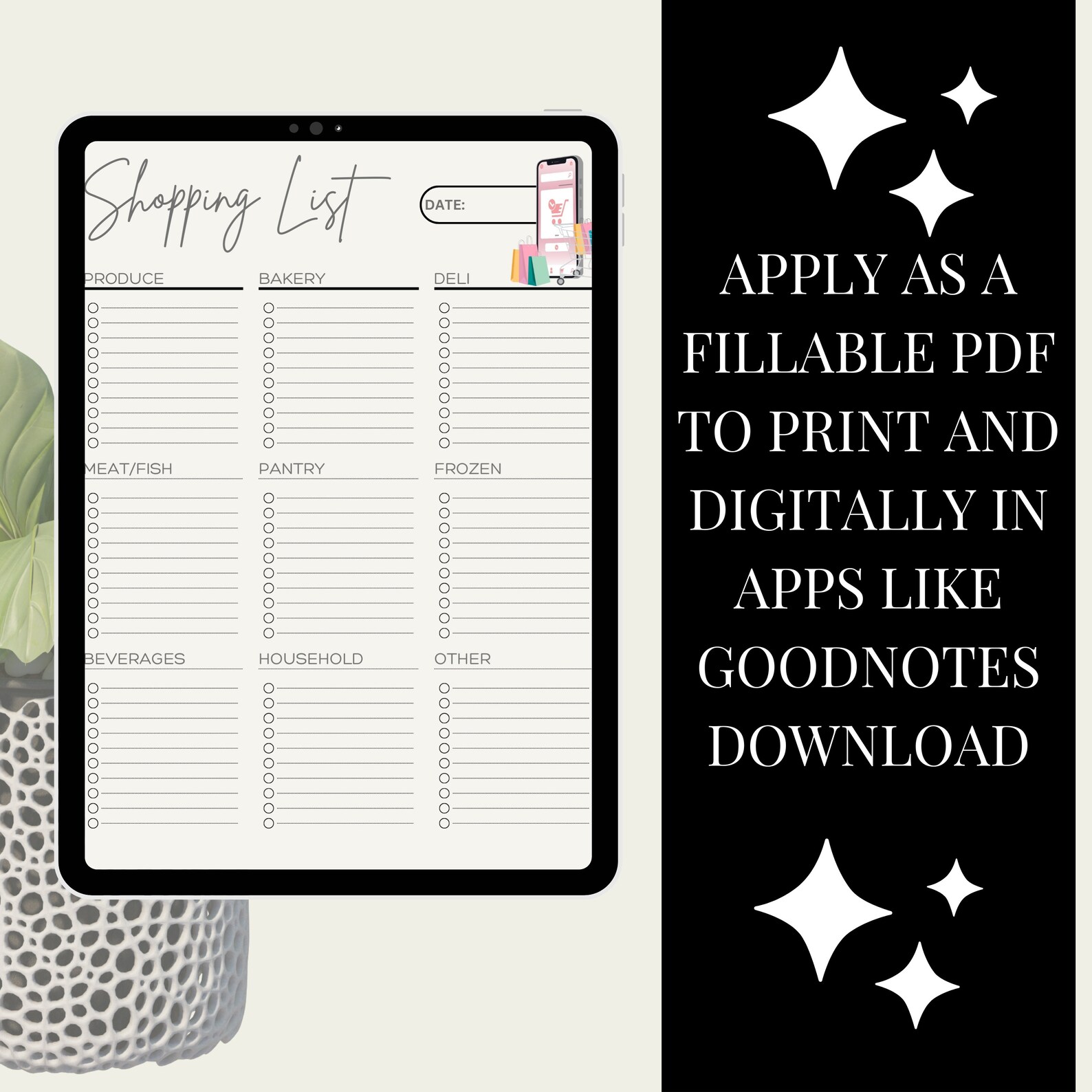 Editable Shopping List, Printable Shopping Checklist,printable Grocery ...