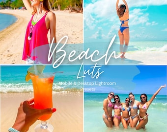 11 Beach LUTs Pack | Video Color Grading for Final Cut, Premiere, Filmora & DaVinci | Vibrant Summer Beach Presets