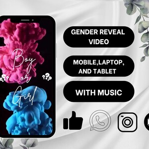 Gender Reveal Video,Digital Pregnancy Announcement , It&#39;s a  boy , Instant Download Video for Husband, Grandparents, & Friends,social media