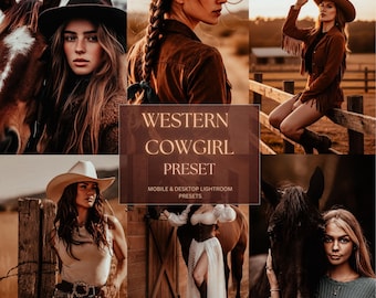11 Western Lightroom Presets, Cowgirl, Rustic, Brown, Bohemian and Vintage Mobile & Desktop Outdoor Photo Filters
