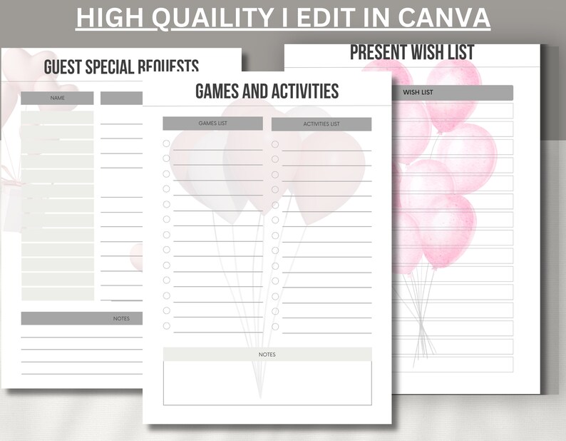 Printable Birthday Planner,birthday Party Organizer, Digital Birthday ...