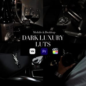 12 Dark Luxury Video LUTs ,Film-Style Color Grading LUTs for Final Cut Pro, Premiere Pro, VN Editor & More ,.CUBE Video Filters