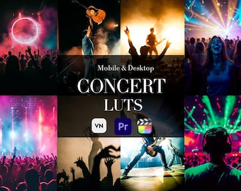 12 LUT vidéo de concert, LUT d'étalonnage couleur de style film pour Final Cut Pro, Premiere Pro, VN Editor et plus, filtres vidéo .CUBE