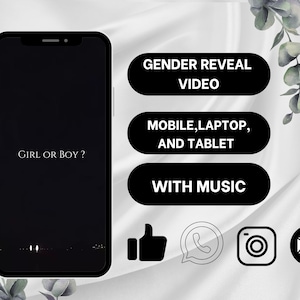 Gender Reveal Video,Digital Pregnancy Announcement  It&#39;s a  Boy , Instant Download Video for Husband, Grandparents, & Friends, social media