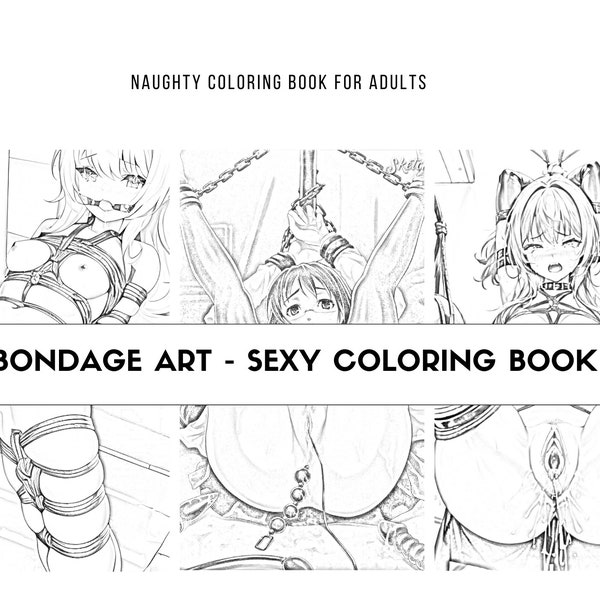 Sexy anime girls bondage coloring book for adults