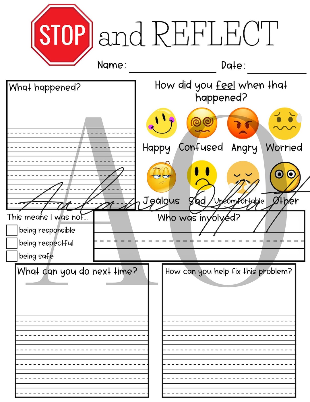 Reflection Sheet - Etsy