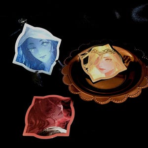 Elden Ring Emotional fanart sticker (Ranni,  Malenia and Marika). Die cut–  7cm collection 1