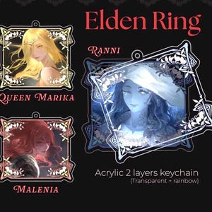 Elden Ring 2 Layer Acrylic Charms | Fantasy Inspired Keychain – Ranni / Malenia / Marika (1st collection)