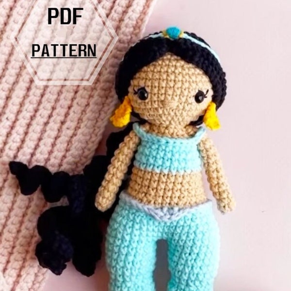Crochet Princess Jasmine Doll Amigurumi PDF Pattern