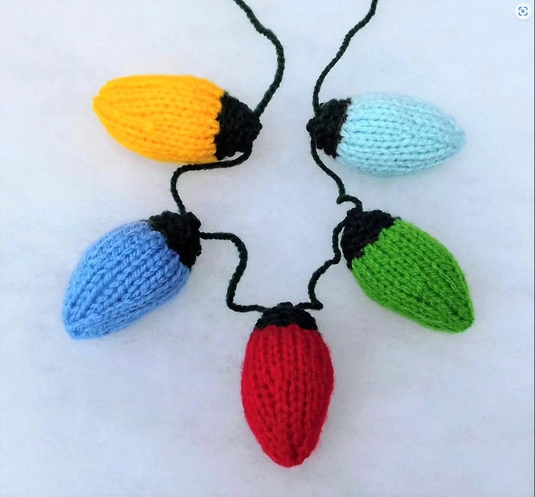 KNITTED CHRISTMAS LIGHTS Pattern Pdf Pattern Knit Etsy
