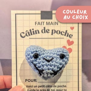 câlin de poche, mini coeur en crochet, cadeau réconfortant et zéro déchet