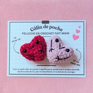 Mini Crochet Heart | Pocket Cuddle Duo | Anniversary or Wedding Gift Idea for Couples | Small Heart for Girlfriend