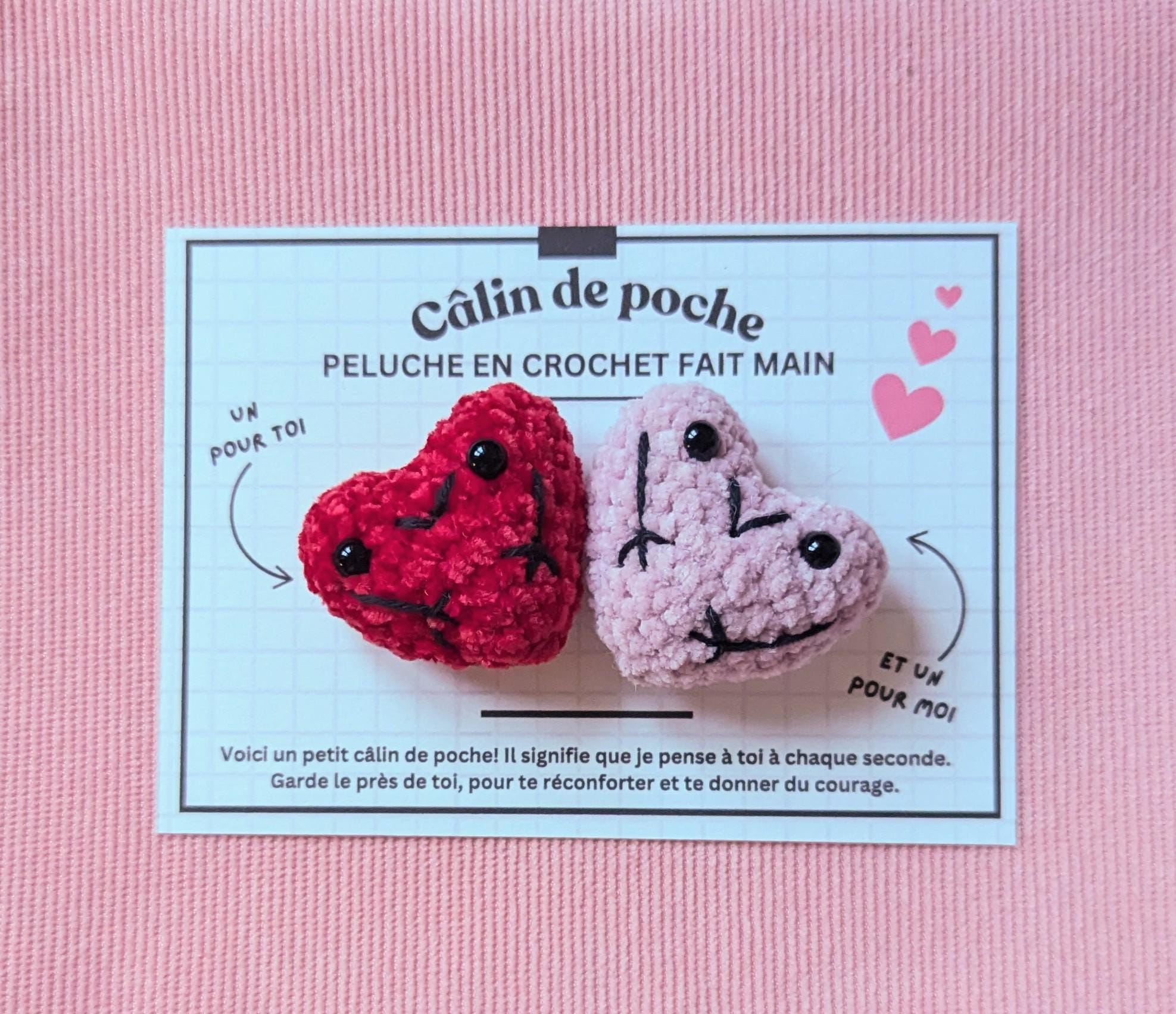 Mini Crochet Heart | Pocket Cuddle Duo | Anniversary or Wedding Gift Idea for Couples | Small Heart for Girlfriend