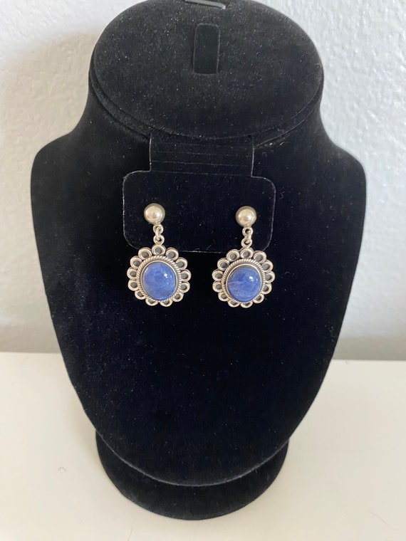 Peruvian Sterling Silver 950 Lapis Lazuli earrings