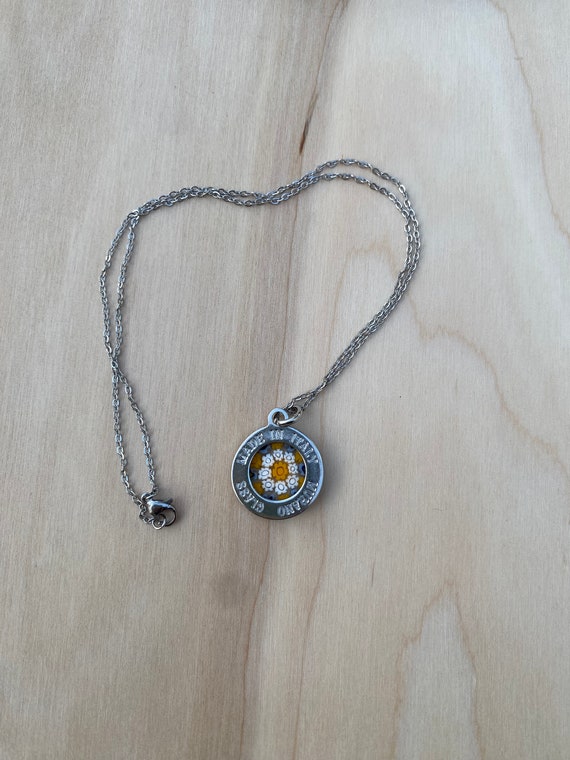 Silver Murano Glass  Mosaic Necklace with Multico… - image 2