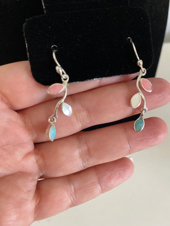 Peruvian sterling silver earrings with turquoise,… - image 3