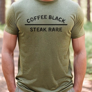 funny steak shirt for men meat lover tee grilling dad gift foodie t shirt minimalist graphic Coffee Black Steak Rare simple design