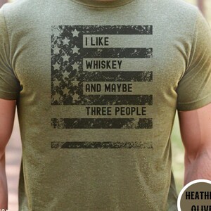 Funny Whiskey T-Shirt, American Flag Design, Sarcastic Gift