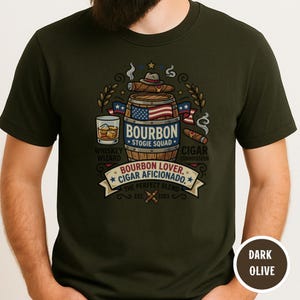 Bourbon Cigar Shirt Gift for Bourbon Lover Cigar Lover Gift for Dad Whiskey Shirt Mens Bourbon and Cigars Tee