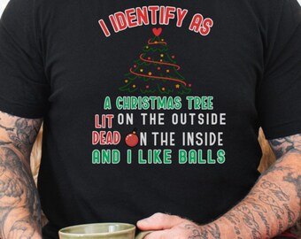 Funny Christmas Tree Shirt for Introverts, Cozy Holiday Gift for Him