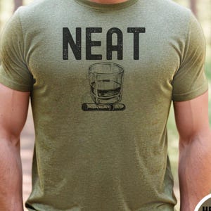 Bourbon and Cigar T-Shirt for Men Neat Whiskey Drinking Tee Whiskey Lovers Gift Distillery Tour Shirt Fathers Day Bourbon Top