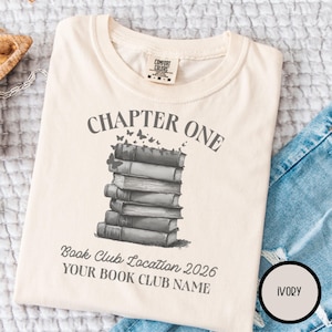 Personalized Book Club Shirt Comfort Colors 1717 Book Club Trip Tee Reading Retreat Shirt Custom Book Lover Gift Stacked Books