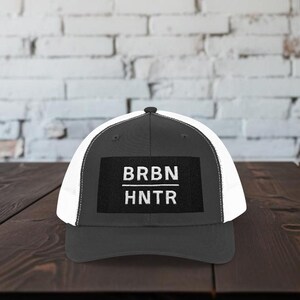 Bourbon Hunter Hat  Embroidered Trucker Snapback | Whiskey and Coffee Lover Gift | Bourbon Hat for Men & Women | Bourbon Hat | Bourbon