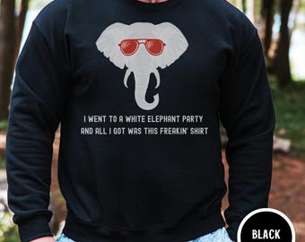 White Elephant Gag Gift Crewneck, Stupid Shirt Retro Christmas Sweatshirt