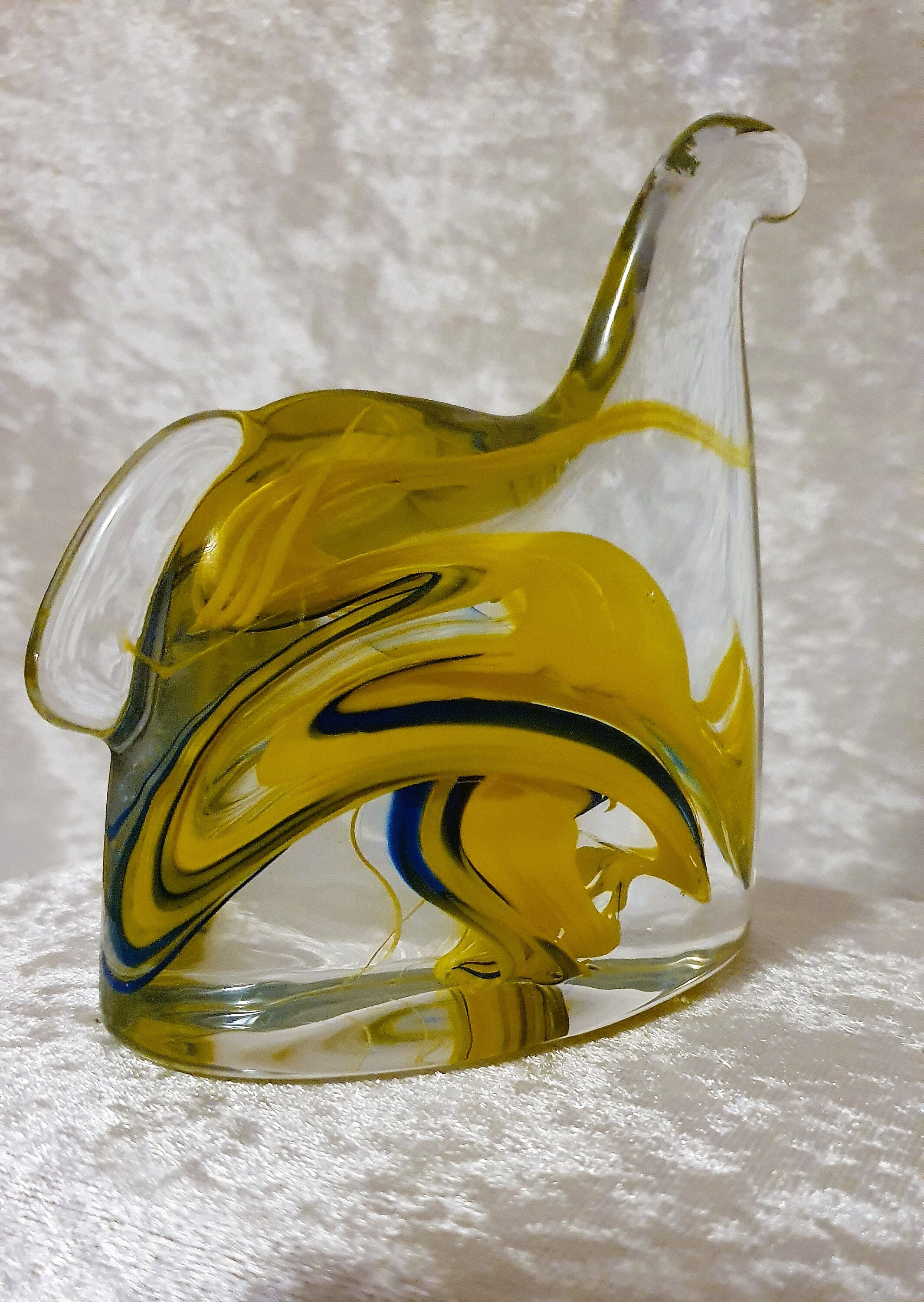 Kosta Boda Yellow Glass Horse Sculpture by Anna Ehrner. Made